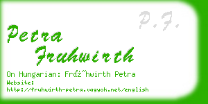 petra fruhwirth business card